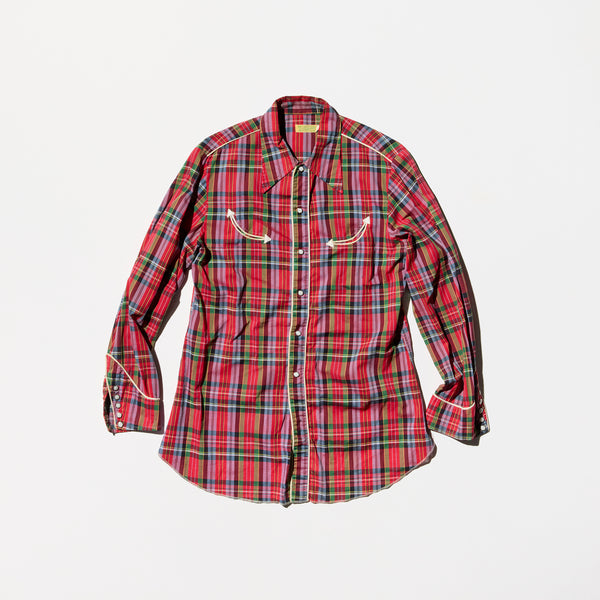 Vintage《MADE IN California》50s Plaid Pattern Western Shirt