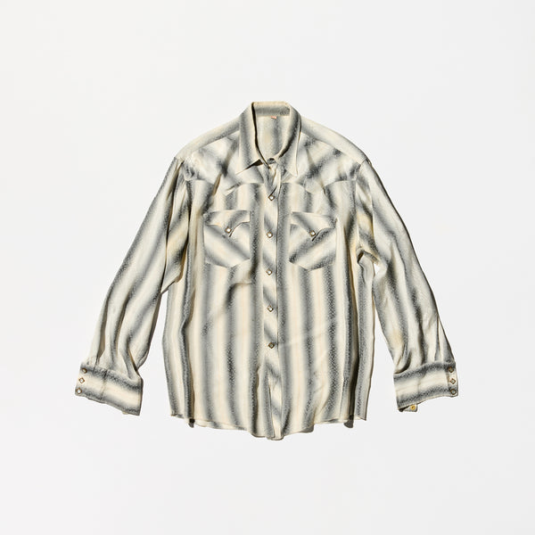 Vintage 60s Shadow Stripe Silk Western shirt