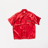 Vintage《SURF BOARDS of California》50s Red Satin Short Sleeve Shirt