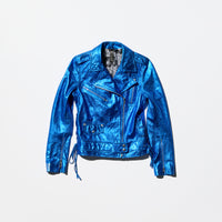 Vintage Metallic Blue Riders Jacket