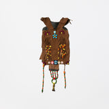 Vintage Late 60s Suede Hippie Pullover Bib