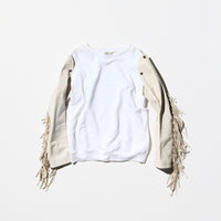 Archive《Preen》 Sweatshirt with Removable Leather Fringe Sleeves
