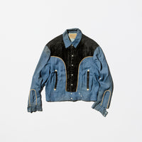 Vintage 1959《Westerner》Blue Gabardine×Velvet×Glitter Western Jacket