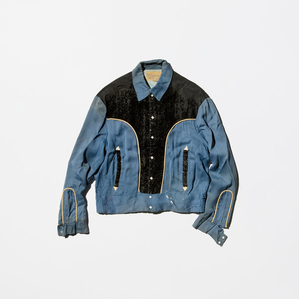 Vintage 1959《Westerner》Blue Gabardine×Velvet×Glitter Western Jacket