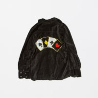 Vintage《maximam》Sequin Playing Card Patterned Velvet Shirt&Pants Set-up
