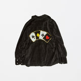 Vintage《maximam》Sequin Playing Card Patterned Velvet Shirt&Pants Set-up