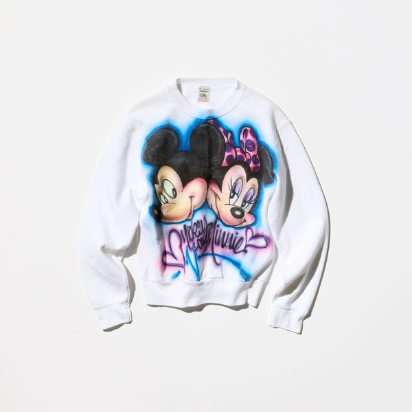 Vintage《FRUIT OF LOOM》 “MICKEY&MINNIE” Hand Painted Sweat Shirt