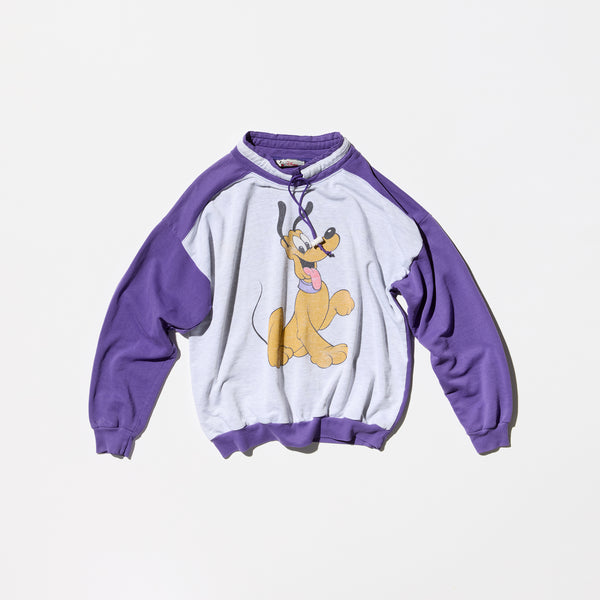 Vintage《Disney FASHIONS》 “Pluto” Hand Mock Neck Sweat Shirt