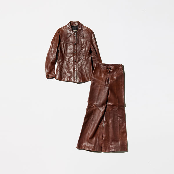Vintage《DONNA》Leather Shirt&Pants Set-up