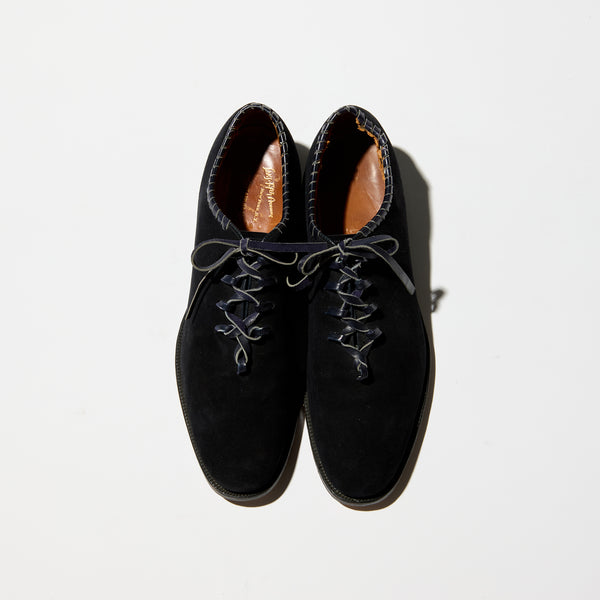 Vintage《Sacks Fifth Avenue》Black Nubuck Leather Lace-up Shoes