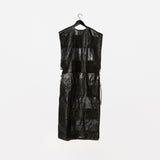 Vintage 70s Hand Made Black Suede×Smooth Leather×Lace-up Long Vest