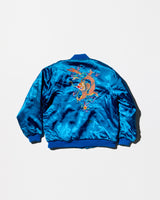 Vintage《銀湖 SILVER LAKE》“龍” Blue Satin Bomber Jacket