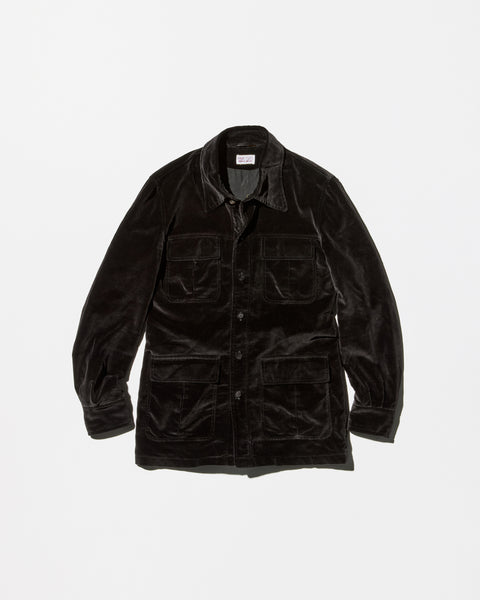 Vintage《BONWIT TELLER MEN'S SHOP》Black Velvet Shirt Jacket