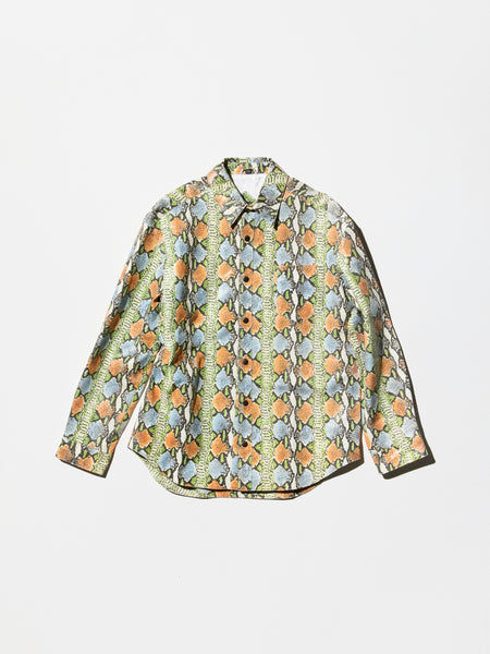 Vintage《NORTH BEACH LEATHER》Colorful Python Embossing Leather Shirt
