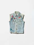 Vintage Embroidered Denim Vest