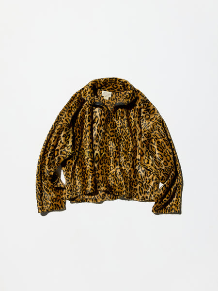 Vintage《Kathleen for SWEET HERB》Fake Fur Half-zip Leopard Jacket