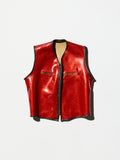 Vintage 50s Red Glitter PVC Vest for MEN
