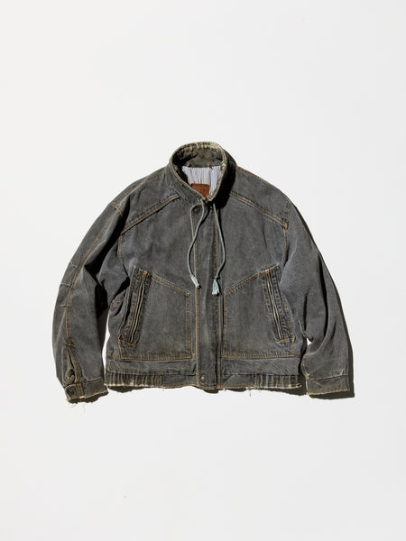 Vintage 80s《Levi's》Black Denim High Neck Jacket