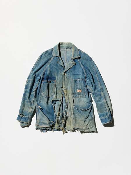 Vintage 50s《PAY-DAY》Boro Denim Coverall Jacket