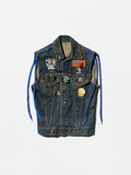 《VELVET Decoration Series》 Pattern #-7.0 Cut-off Sleeve Denim Jacket A Refined Evolution