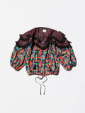 Vintage《Done Feel》Dots×Abstract Patterned&Frill Pull-over Shirt
