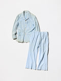 Vintage《Wescou》Pale Blue Cotton Bush Jacket&Flare Pants Set-up