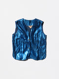Vintage 1960-70s《H BAR C》Blue Glitter Vest&Flare Pants Set-up