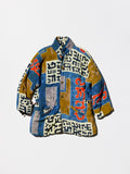 Vintage《STREET BARBARA ROOT》Ainu-inspired Tribal Pattern Long Padding Jacket
