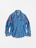 《VELVET》Original “VELVET FORMATION” Sequin Shirt Vintage Destress Denim Western Shirt Ver. Pattern 01