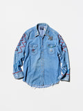 《VELVET》Original “VELVET FORMATION” Sequin Shirt Vintage Destress Denim Western Shirt Ver. Pattern 02