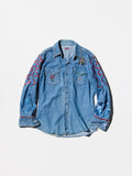 《VELVET》Original “VELVET FORMATION” Sequin Shirt Vintage Destress Denim Western Shirt Ver. Pattern 03
