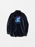 Vintage《THE Disney STORE》“MICKEY'S Blues Club” Navy Velvet Shirt