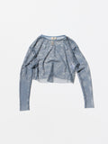 Vintage《DOLAN》 Mesh Long-sleeve T-shirt with Rhinestones 