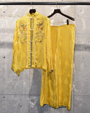Vintage 1950s “Golden Dragon Embroidered” China Shirt&Pants Set-up