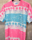 Vintage 1980s-1990s《DISNEY CHARACTER FASHIONS©》Psychedelic Mickey Border Pattern T-shirt