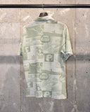 Vintage 1970s《Man Vista》Collage Photo Printed Polo Shirt