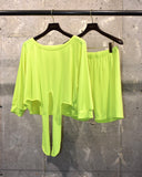 Vintage 1990s "Rayon" Tie Front Shorts Set-up