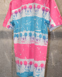 Vintage 1980s-1990s《DISNEY CHARACTER FASHIONS©》Psychedelic Mickey Border Pattern T-shirt