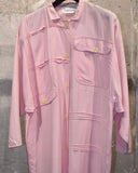 Vintage 1980s 《annex Paris》Pink Silk Cotton Shirt with Unique Panel Details