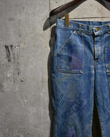 Vintage 1980s Hand Painted Fringe Denim Pants