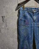 Vintage 1980s Hand Painted Fringe Denim Pants