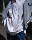 Vintage《CZ》A Zip-up Long Tee with “Casino” Embroidery