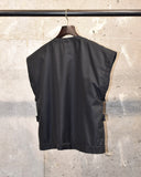 Vintage 1980s《En Chante》Shirring Cotton×Nylon Vest