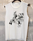 Vintage《SEDITIONARIES》“Donald Duck” Cut-off Sleeve T-shirt