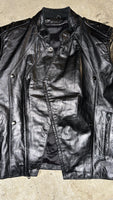 Vintage Edgy Cutting Leather Jacket