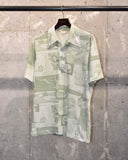 Vintage 1970s《Man Vista》Collage Photo Printed Polo Shirt