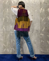 Vintage 1980s Hand Painted Fringe Denim Pants