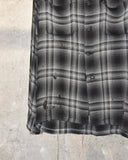 Vintage 1950s Black×Gray×White Boro Ombre Check Rayon Shirt