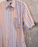 Vintage 1990s《Neiman Marcus》Seersucker Striped Short Sleeve Shirt