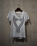 Vintage 1980s Vneck Tuxedo Trompe-l'oeil Print T-shirt